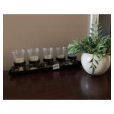 ARTIFICIAL PLANT, 5 CANDLE HOLDER