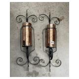 IRON DECORATIVE WALL CANDLE HOLDER