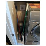 DUSTER, DUSTPAN, BROOM, SWING LID GARBAGE CAN