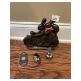 MOTORCYCLE FIGURE, WINE POUR