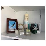 WALL DECAL, PICTURE FRAMES, FLAMELESS CANDLES,