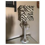 ZEBRA SHADE, PALM TREE LAMP