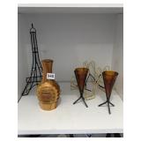 WOODEN VASE, EIFFEL TOWER EASEL, PICTURE EASELS