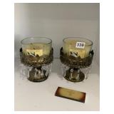 YANKEE CANDLE 3 WICK CANDLES IN PEDESTAL CANDLE