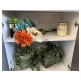 FAUX FOLIAGE, SUCCULENTS, CANDLE