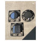(3) METAL FRAME 12" MIRRORS