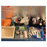 CRAFT SUPPLIES INCLUDING BRUSHES, PAINTS, ZIP