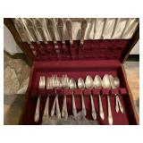 FIRST LOVE SILVERPLATE FLATWARE IN WOOD BOX