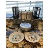 PLATE HOLDER W/ BOX, L PLATES, NAPKIN HOLDER