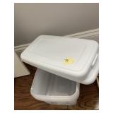 4 PLASTIC BOXES W/ LIDS