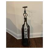 28" CORKSCREW DESIGN TOP WINE BOTTLE HOLDER