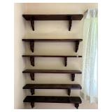 6 MATCHING FLOATING WALL SHELVES, 30X6.5