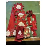 CHRISTMAS HAND TOWELS, POINSETTIA ROUND