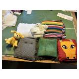 AFGHAN, THROW PILLOWS, BISCUIT PLUSH DOG, PLUS