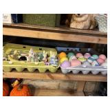 CERAMIC EGGS AND BUNNIES, SOME ANNIE AND JACK