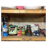 EMPTY HOLIDAY TOBACCO TIN, YARD FLAGS, OWL