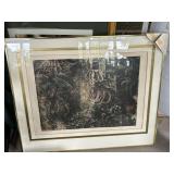 FRAMED AND MATTED ABSTRACT ARTWORK