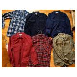 MENï¿½S BUTTON UP FLANNEL SHIRTS, SZ MEDIUM/LARGE