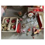 CHRISTMAS ORNAMENT BALLS, BLOWN GLASS, SANTA