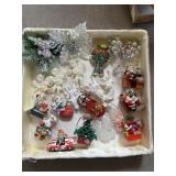 CHRISTMAS ORNAMENTS INCLUDING ONE MADE OUT OF