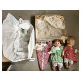 BLOWN GLASS BELL WINDCHIMES, DOLLS