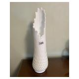 LARGE MILK GLASS SWUNG VASE