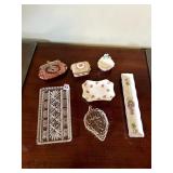 TRINKET DISHES, COIN PURSE, TRINKET BOX