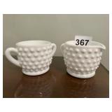 MILK GLASS SUGAR/CREAMER