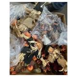 FALL FOLIAGE DECORATIONS AND SCARE CROWS