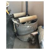 GALVANIZED WRINGER MOP BUCKET