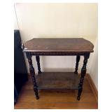 BURLED WOOD SIDE TABLE, 24X12X24