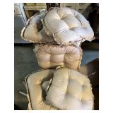4 MATCHING CHAIR CUSHIONS, ONE ODD