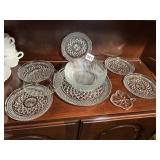 GLASS SALAD BOWLS, SERVING PLATTER AND LUNCH