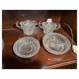 GLASS SERVING BOWL, DIVIDED SERVING DISH AND