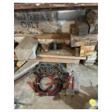 WOOD BLOCKS, BRICKS, CHAIN, FOOT PUMP, JUMPER