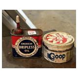 AMERICAN DRIPLESS OIL CAN AND GOOP TIN