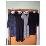 NAVY DRESS, 2 BLACK DRESSES AND 2 PC BLACK AND