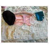 CURLY LAMB HAT SZ M, GLOVES, DOILIES, SATIN EYE