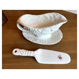 GRAVY BOAT AND SERVING SPATULA, MADE IN JAPAN