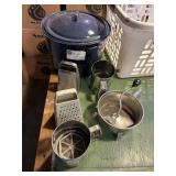 FOOD MILL, GRATERS, SIFTERS, STOCK POT, RUSTY