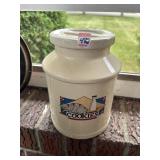 MILK CAN COOKIE JAR WITH CAT, TELEFLORA