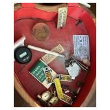 CEDAR HEART SHAPED BOX, HINGES NEED REPAIR,