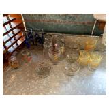 ORANGE JUICE GLASSES, GOLD LEAF FROSTED GLASSES,