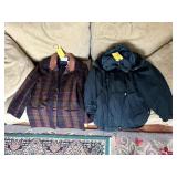 PLAID WOOL BLAZER WITH LEATHER TRIM AND BUTTONS,