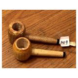 2 MISSOURI MEERSCHAUM CORN COB PIPES