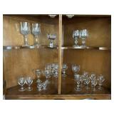 VARIETY OF FORMAL GLASSWARE, ETCHED WINE, WINE
