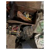 WOOD CRATE WITH AUTOMOTIVE BELT, PRESTONE