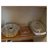 BUNDT PAN, PYREX BAKING DISHES, CORNING FRENCH