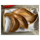 MONKEY POD WOOD DIVIDED SERVING DISH, MADE IN THE