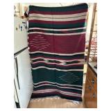 FRINGED WOOL TAPESTRY THROW BLANKET